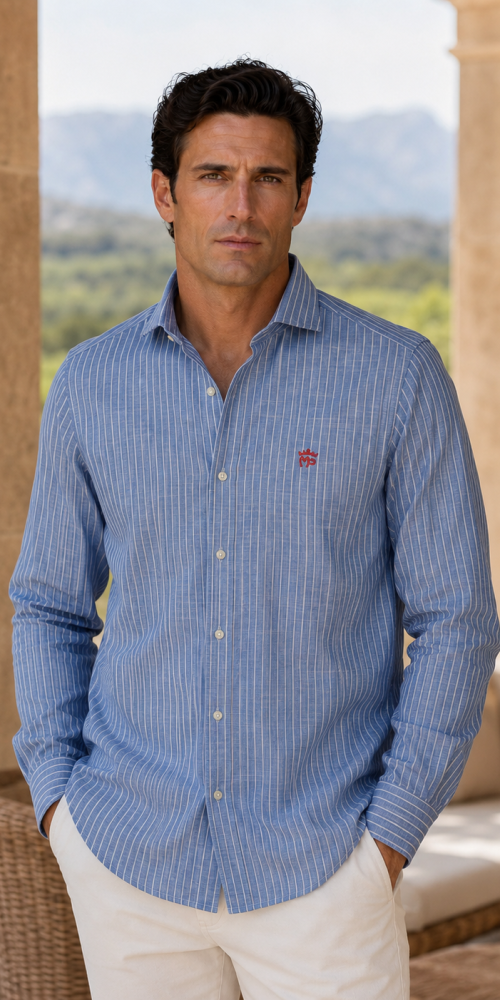 CAMISA AZUL RAYAS 1 2026