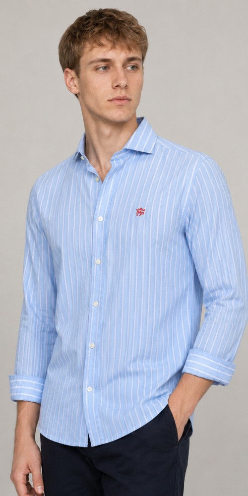 CAMISA AZUL RAYAS OTOÑO 26 1