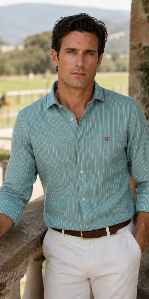 CAMISA VERDE CLARO RAYAS 1 2026