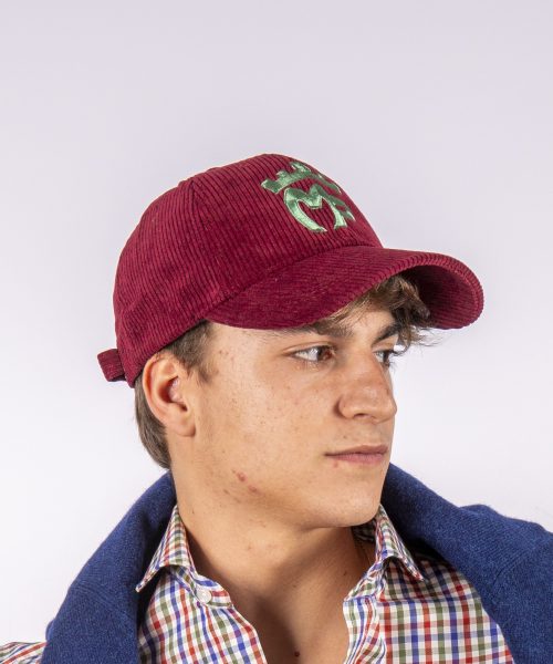 gorra de pana burdeos