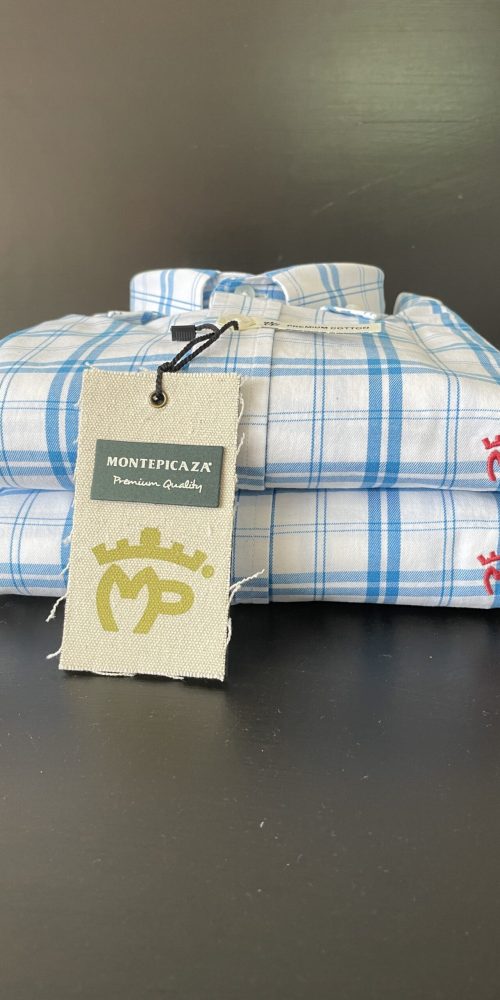 Camisas hombre cuadros azul y blanco