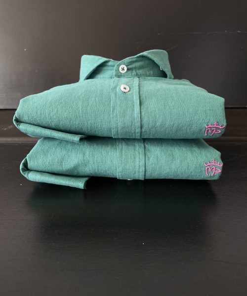 Camisa de lino verde agua Montepicaza