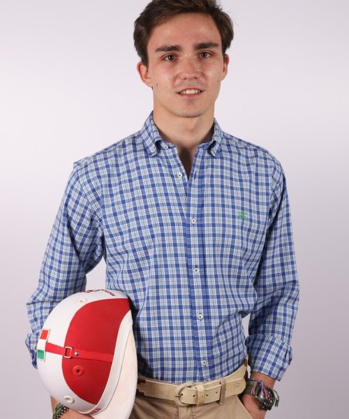 Camisa de cuadros azules Montepicaza, diseño clásico con tejido suave y transpirable, ideal para looks casuales o elegantes.