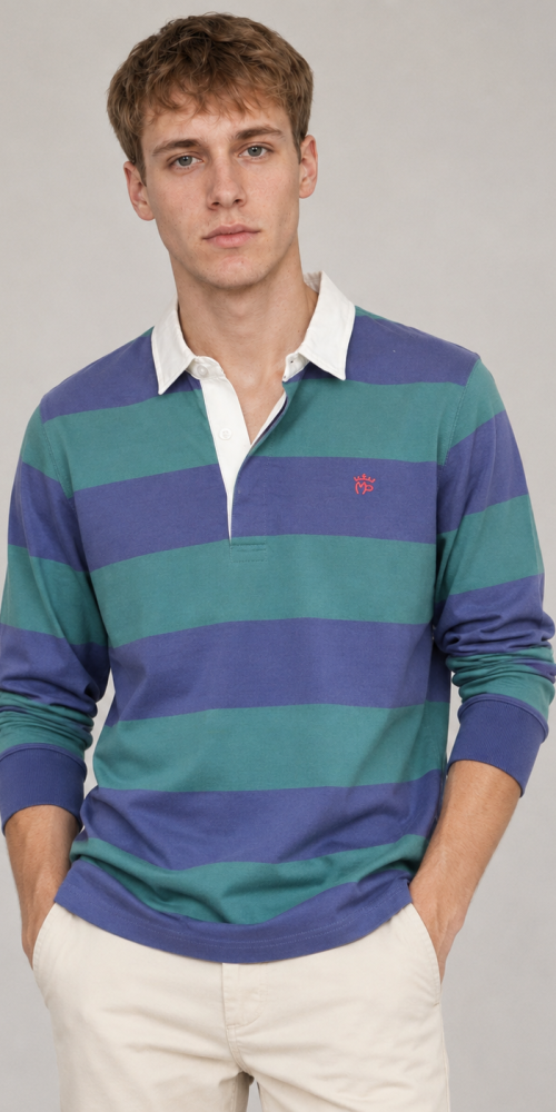 POLO RUGBY MARINO VERDE O26 1